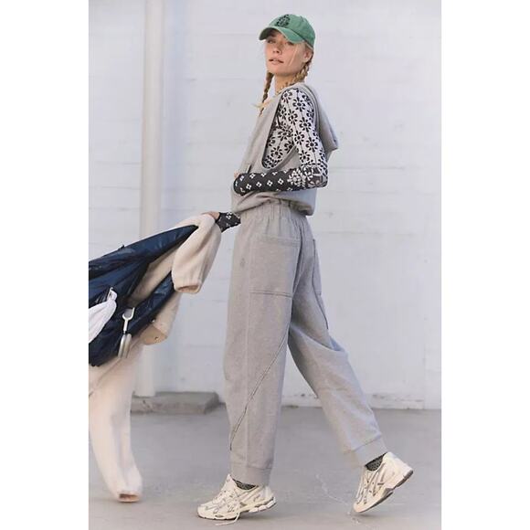NEW Free People FP Movement Set Go Onesie XS Gray Sweatsuit Barrel One Piece - Picture 1 of 11